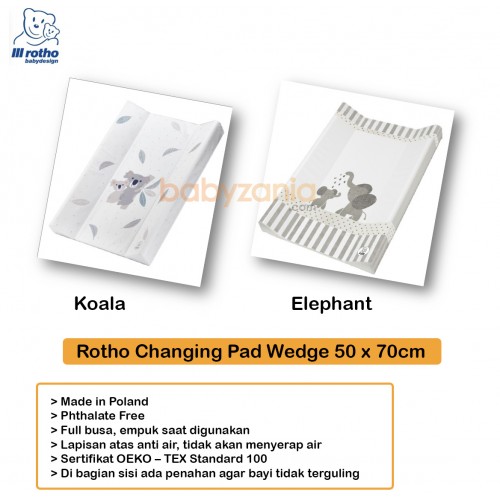 Rotho Wedge Changing Pad 50 x 70 cm - Koala / Elephant